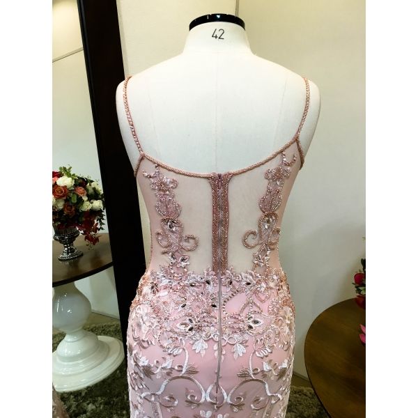 Vestido longo de festa M-6029 Rosé
