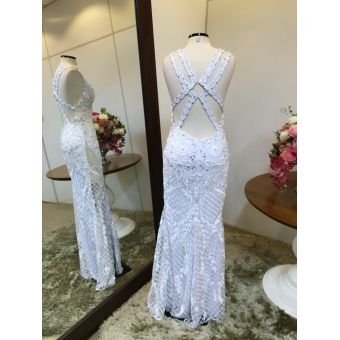 Vestido longo branco M-0090