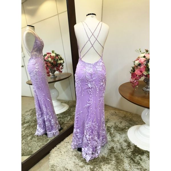 Vestido longo de festa M-0081