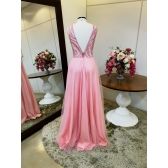 Vestido longo de festa M-5479 Rosa