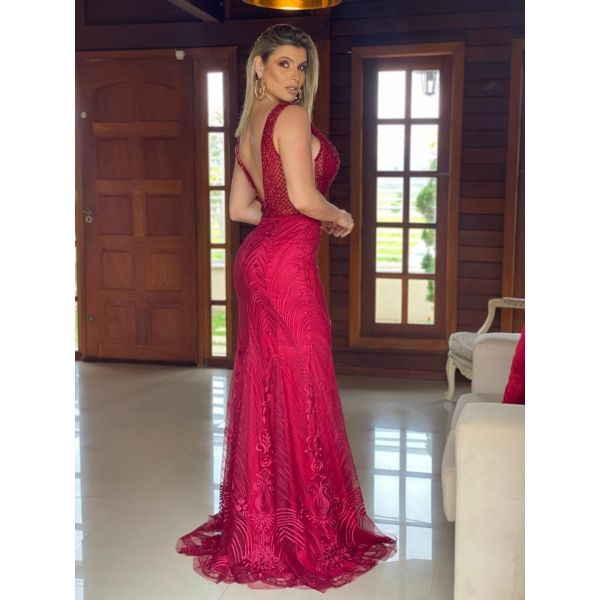 Vestido longo de festa M-19054