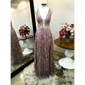 Vestido longo de festa M-6037 Rosé