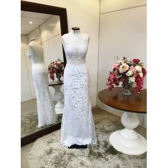 Vestido longo branco M-0021