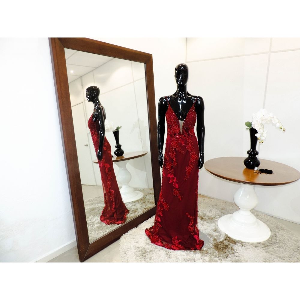 Vestido longo de festa M-5322 Marsala