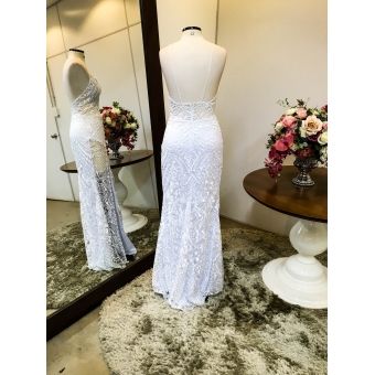 Vestido longo branco M-0092